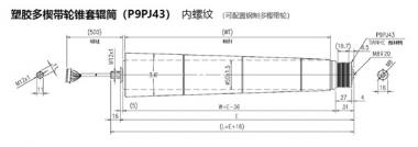 電動(dòng)輥筒 塑膠多楔帶輪錐套輥筒（P9PJ43） 內(nèi)螺紋 （可配置鋼制多楔帶輪）